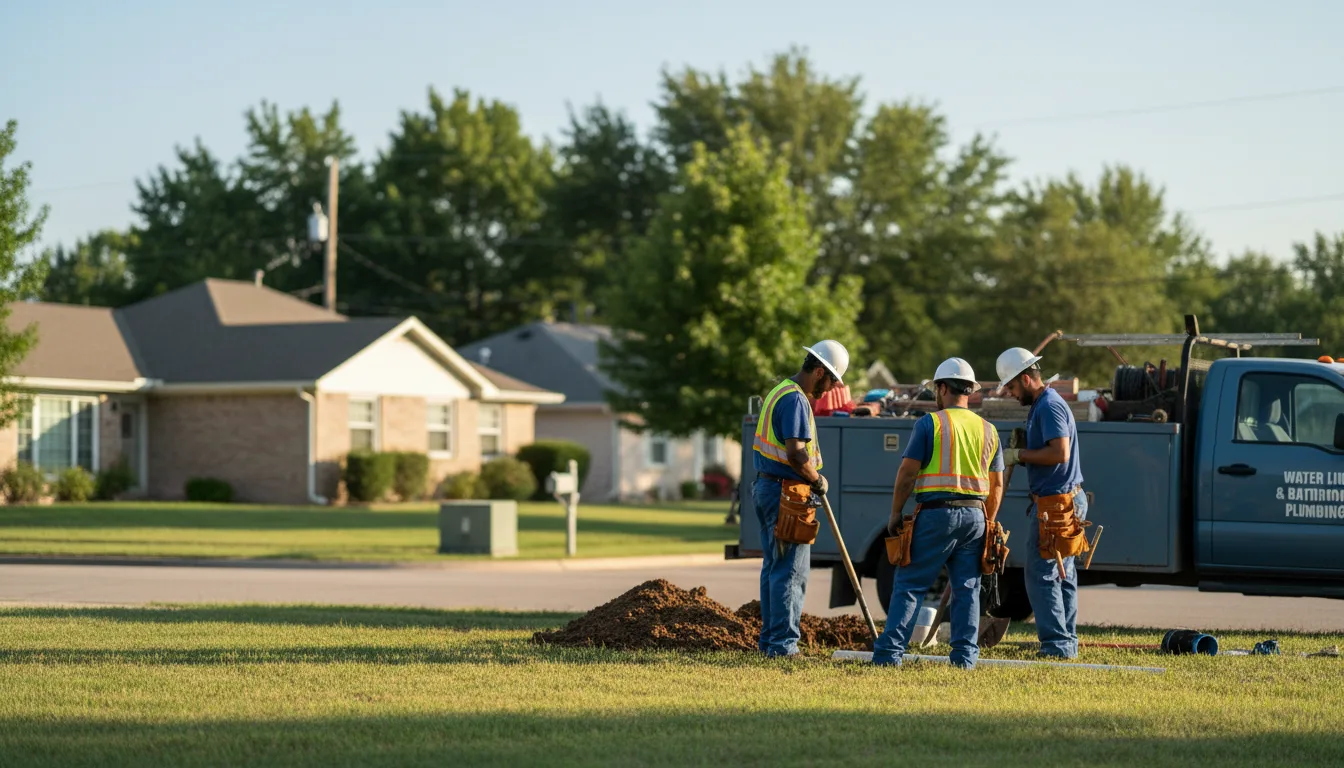 Residential water line and bathroom plumbing service in Ferdinand, IN